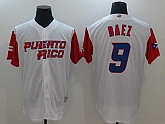 Men's Puerto Rico Baseball #9 Javier Baez White 2017 World Baseball Classic Stitched Jersey,baseball caps,new era cap wholesale,wholesale hats